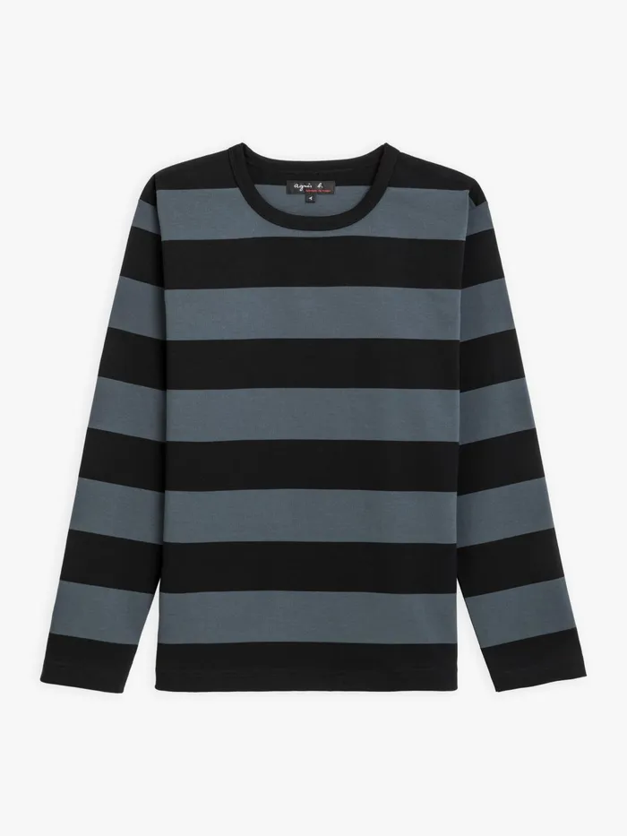 Women Agns B Tshirts and Tank Tops Black And Anthracite Cool Tshirt With Wide Stripes Women Agns B Tshirts and Tank Tops Black And Anthracite Cool Tshirt With Wide Stripes