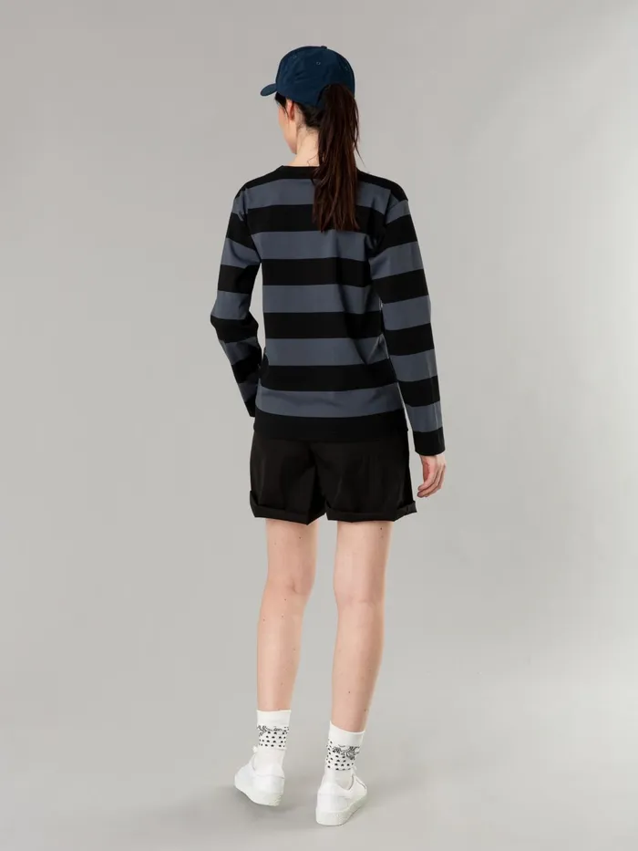 Women Agns B Tshirts and Tank Tops Black And Anthracite Cool Tshirt With Wide Stripes