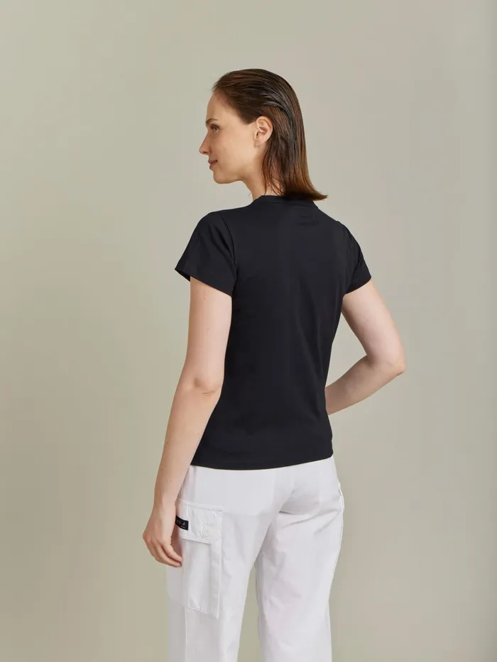 Women Agns B Tshirts and Tank Tops Black Cotton Jersey Screenprinted Brando Tshirt