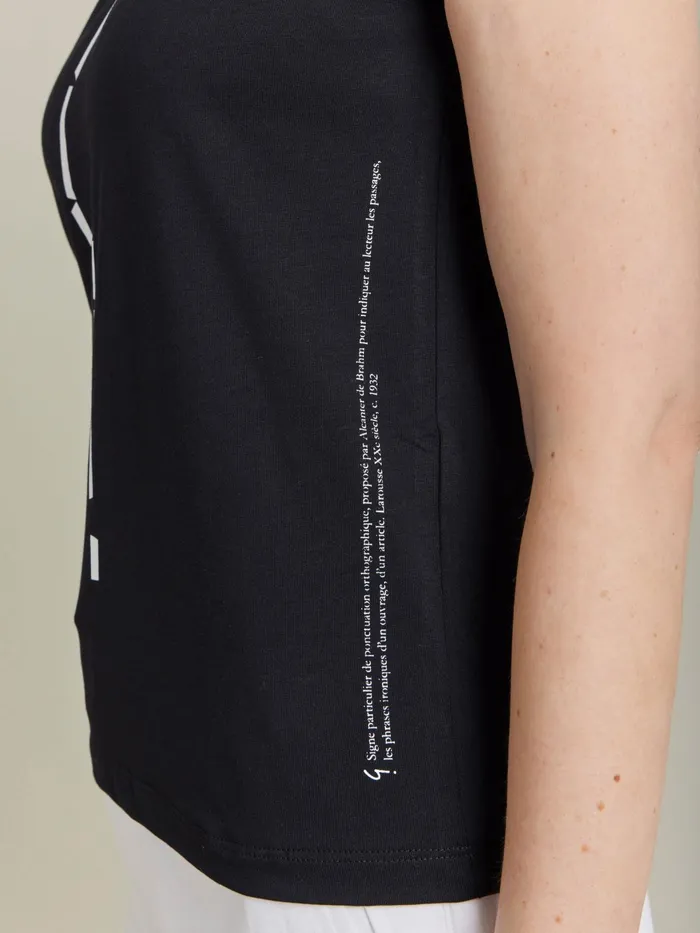 Women Agns B Tshirts and Tank Tops Black Cotton Jersey Screenprinted Brando Tshirt