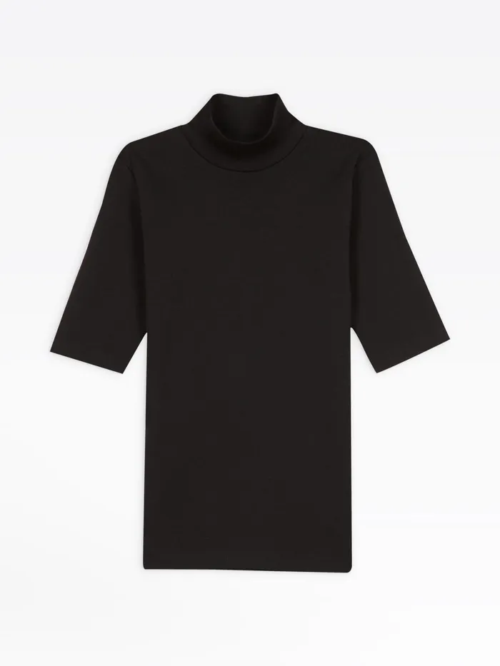 Women Agns B Tshirts and Tank Tops Black Elbowlength Sleeves Vian Top