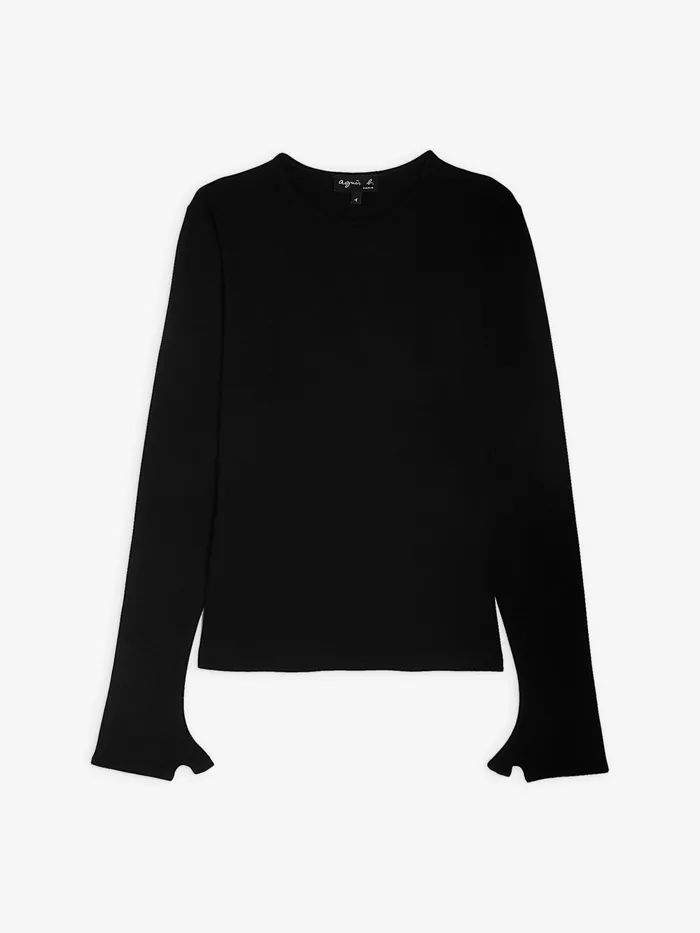 Women Agns B Tshirts and Tank Tops Black Evening Tshirt With Mittens