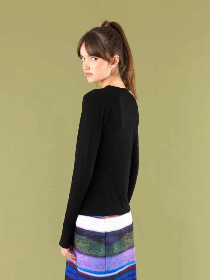 Women Agns B Tshirts and Tank Tops Black Evening Tshirt With Mittens