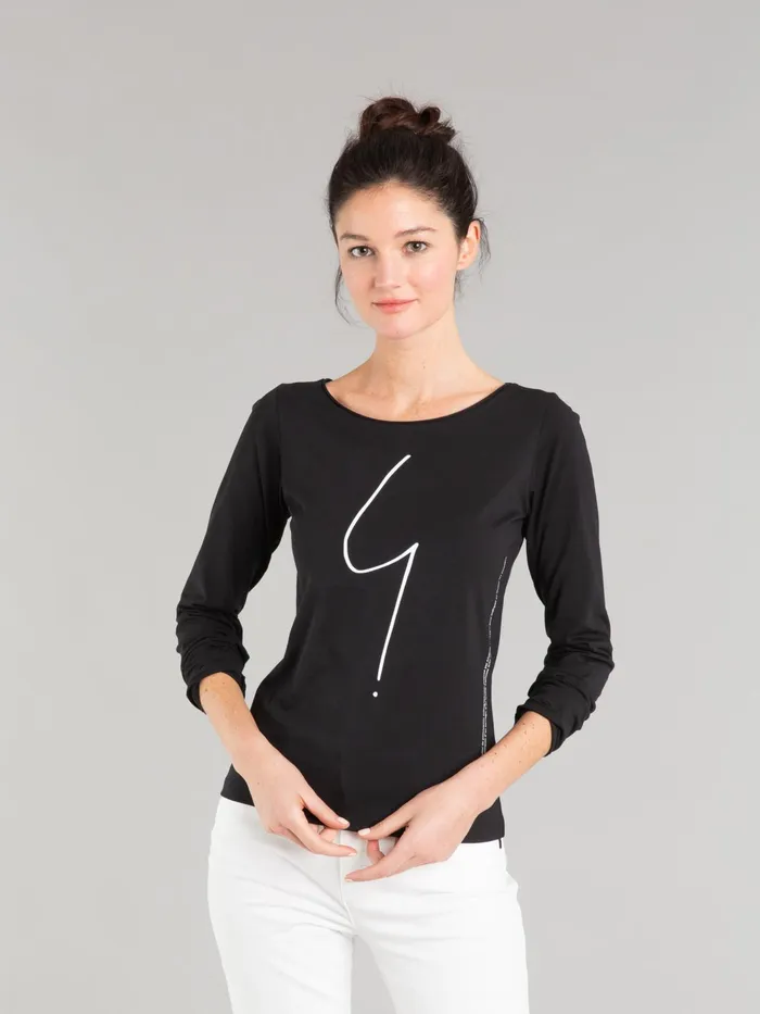 Women Agns B Tshirts and Tank Tops Black Long Sleeves Australie 034irony034 Tshirt
