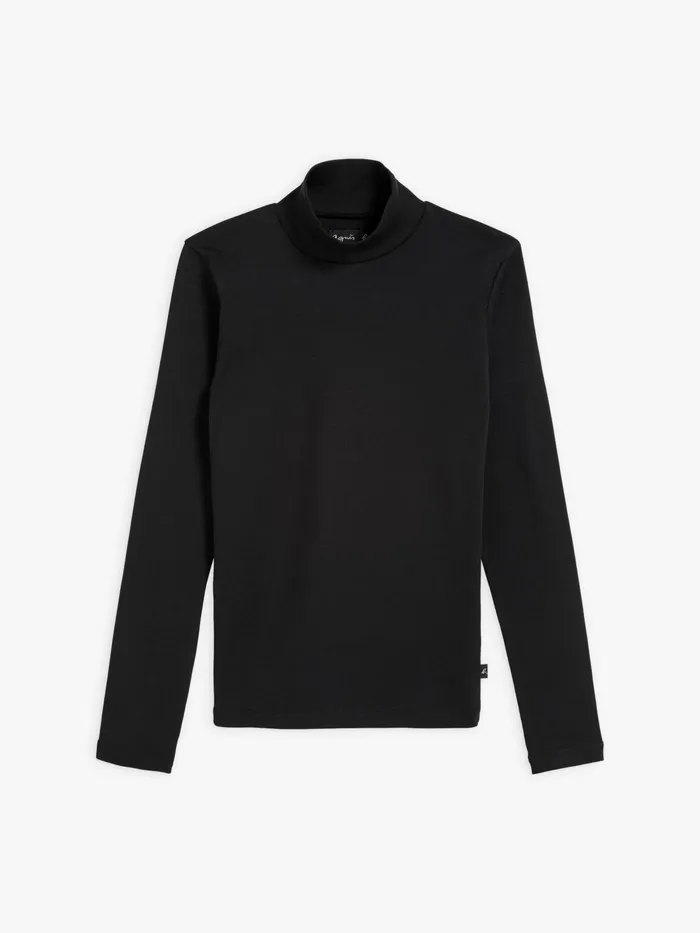 Women Agns B Tshirts and Tank Tops Black Vian Mockneck Tshirt