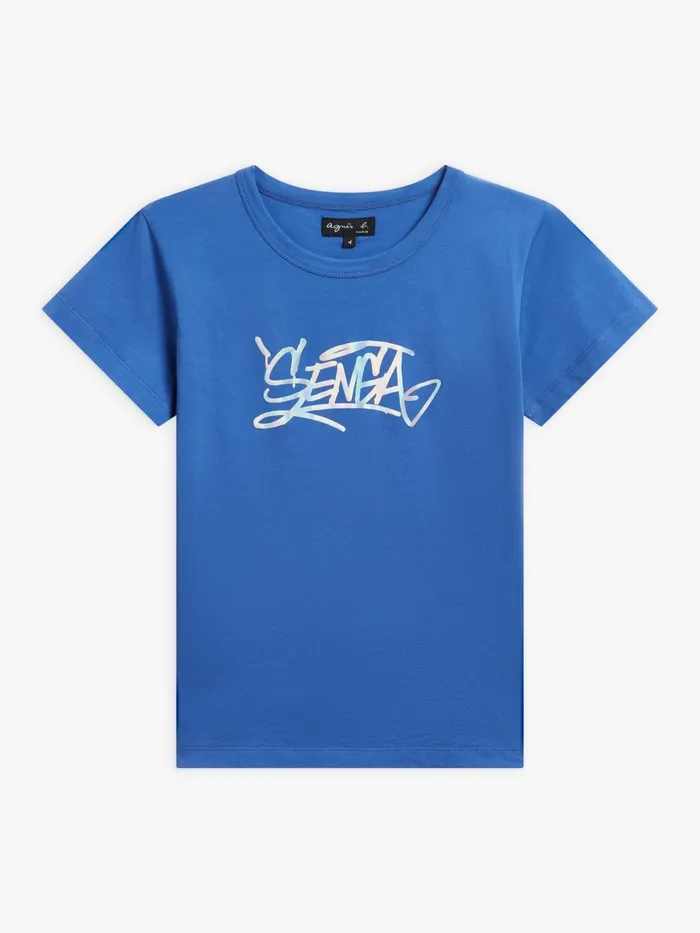 Women Agns B Tshirts and Tank Tops Blue Cotton Brando Tshirt Artist Jonone