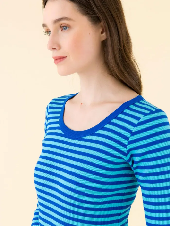 Women Agns B Tshirts and Tank Tops Blue Pilat Cotton Jersey Tshirt