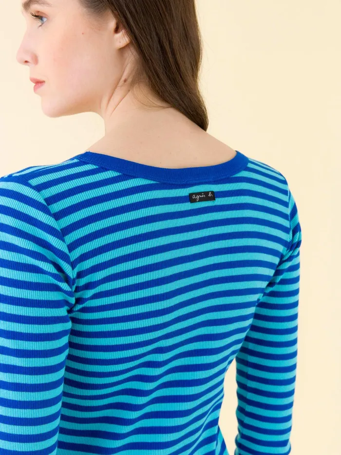 Women Agns B Tshirts and Tank Tops Blue Pilat Cotton Jersey Tshirt