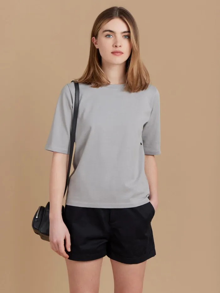 Women Agns B Tshirts and Tank Tops Grey Cotton Brando Tshirt
