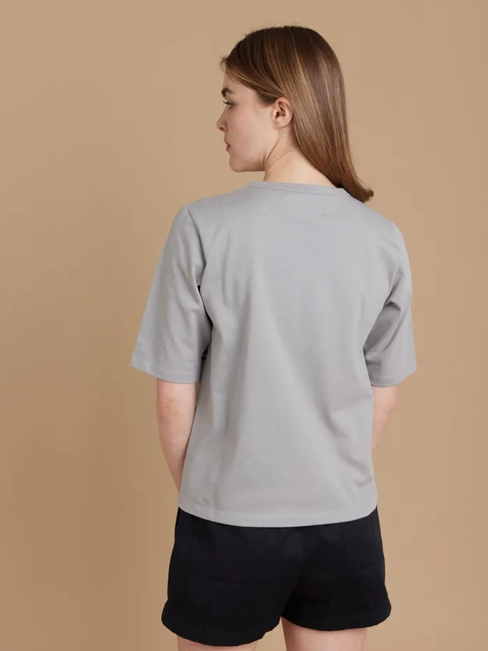 Women Agns B Tshirts and Tank Tops Grey Cotton Brando Tshirt