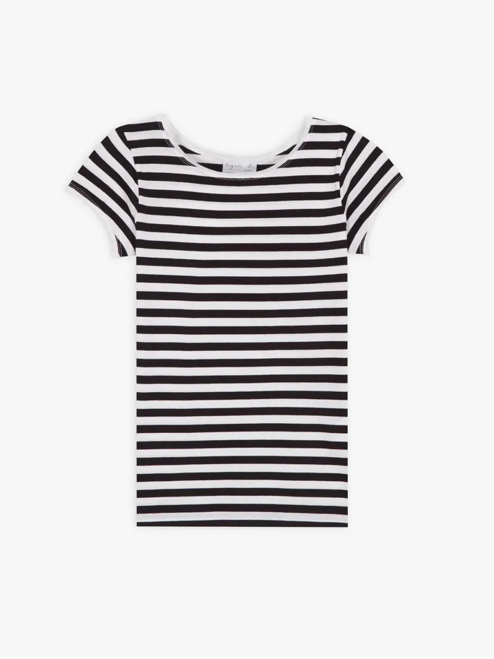 Women Agns B Tshirts and Tank Tops White And Black Australie Striped Tshirt