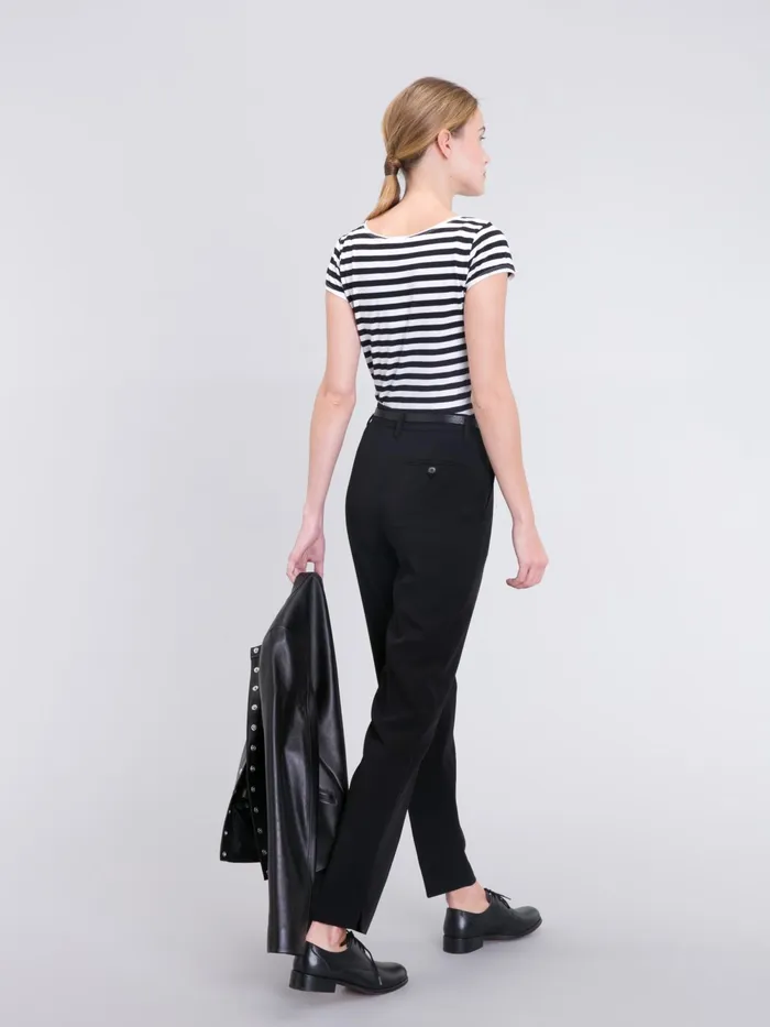Women Agns B Tshirts and Tank Tops White And Black Australie Striped Tshirt