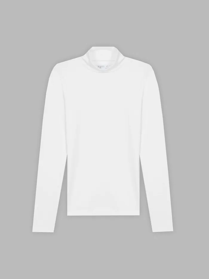 Women Agns B Tshirts and Tank Tops White Long Sleeves Vian Tshirt With High Collar Women Agns B Tshirts and Tank Tops White Long Sleeves Vian Tshirt With High Collar