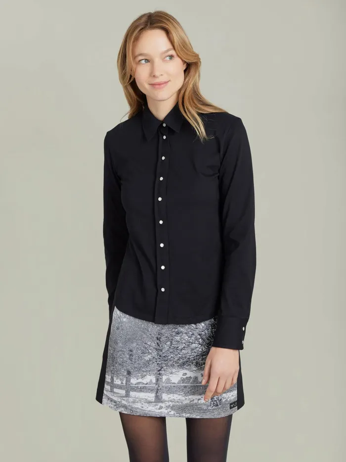 Women Agns B Tops and Shirts Black Cotton Jersey New Parmina Shirt