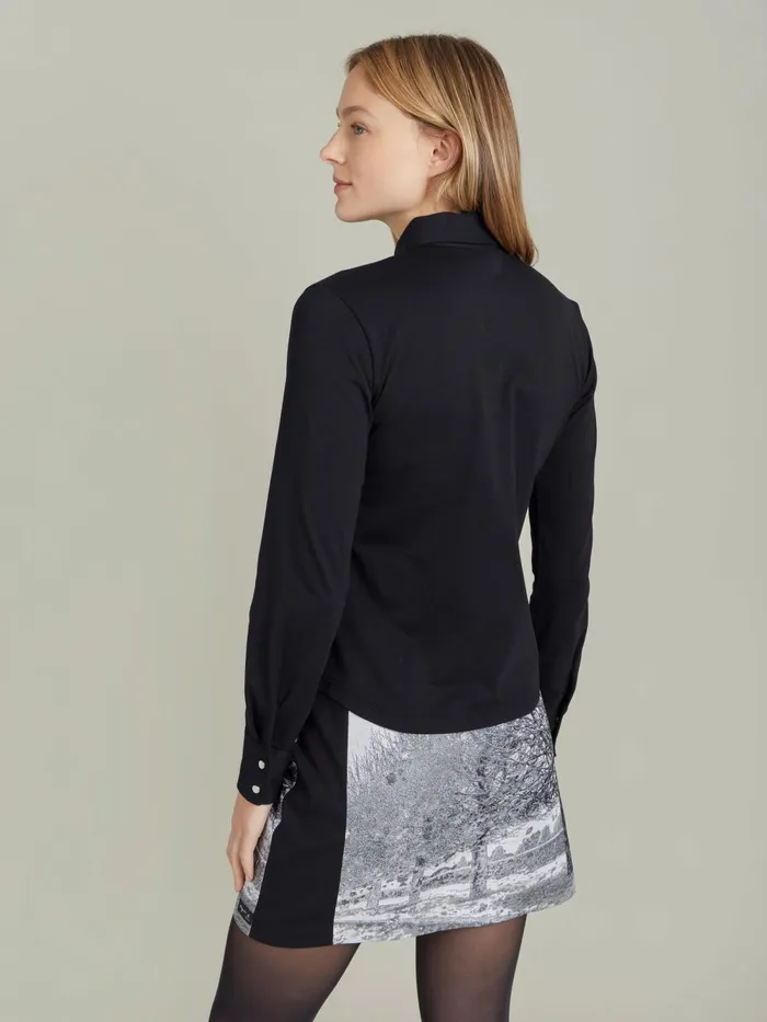 Women Agns B Tops and Shirts Black Cotton Jersey New Parmina Shirt