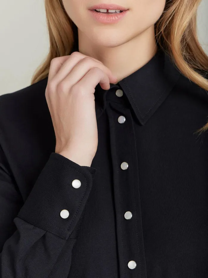 Women Agns B Tops and Shirts Black Cotton Jersey New Parmina Shirt