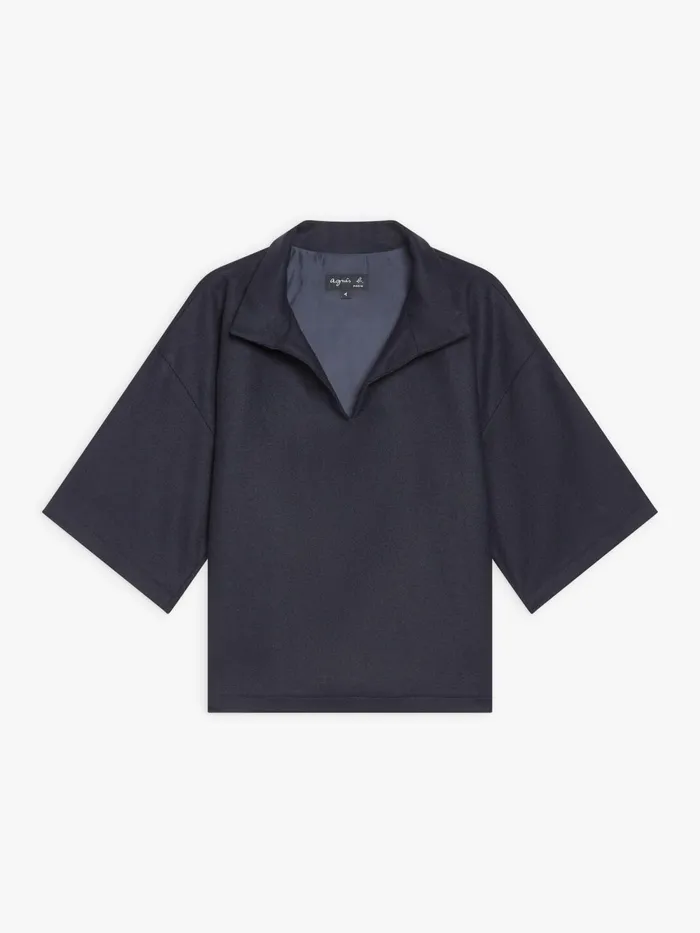 Women Agns B Tops and Shirts Blue Wool Flannel Top