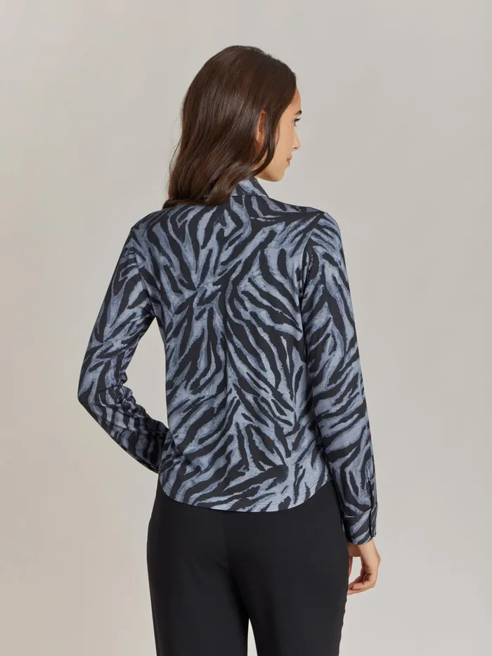 Women Agns B Tops and Shirts Grey Jersey Zebra Print Boys Boys Shirt