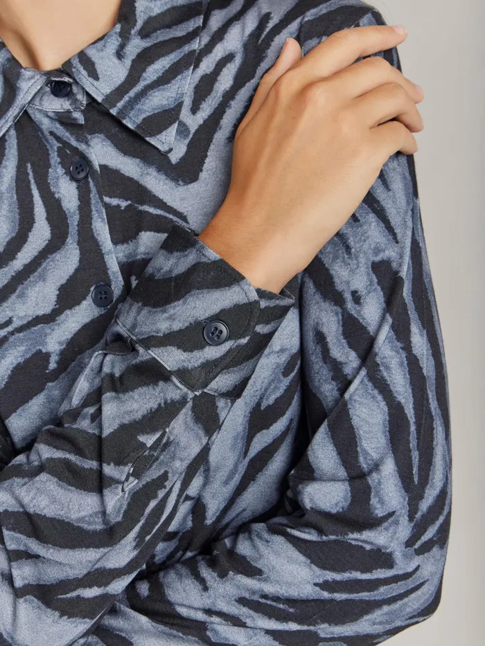 Women Agns B Tops and Shirts Grey Jersey Zebra Print Boys Boys Shirt