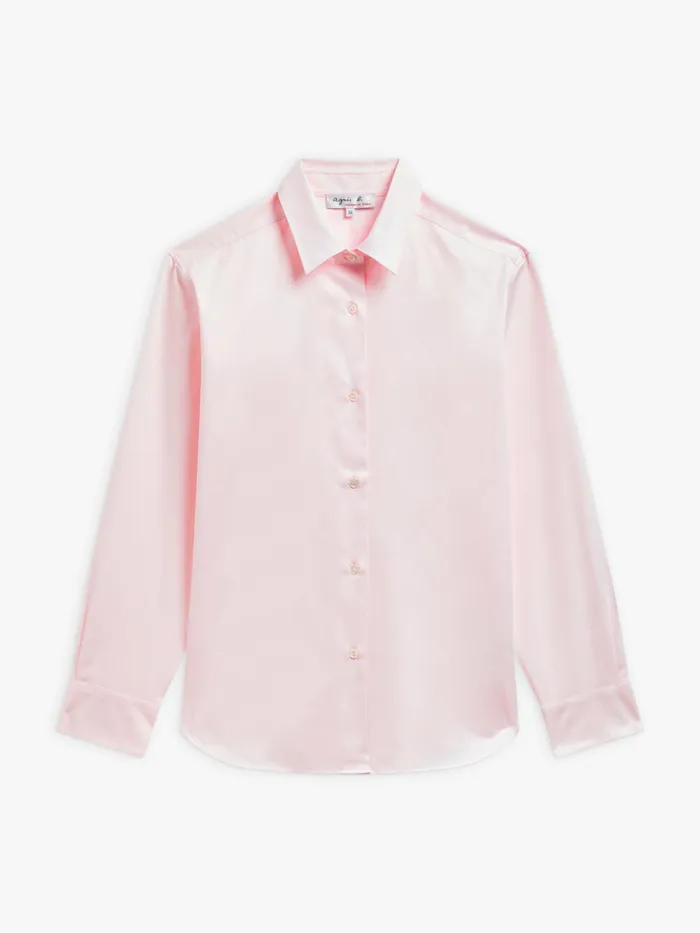 Women Agns B Tops and Shirts Pink Cotton Twill Saori Shirt