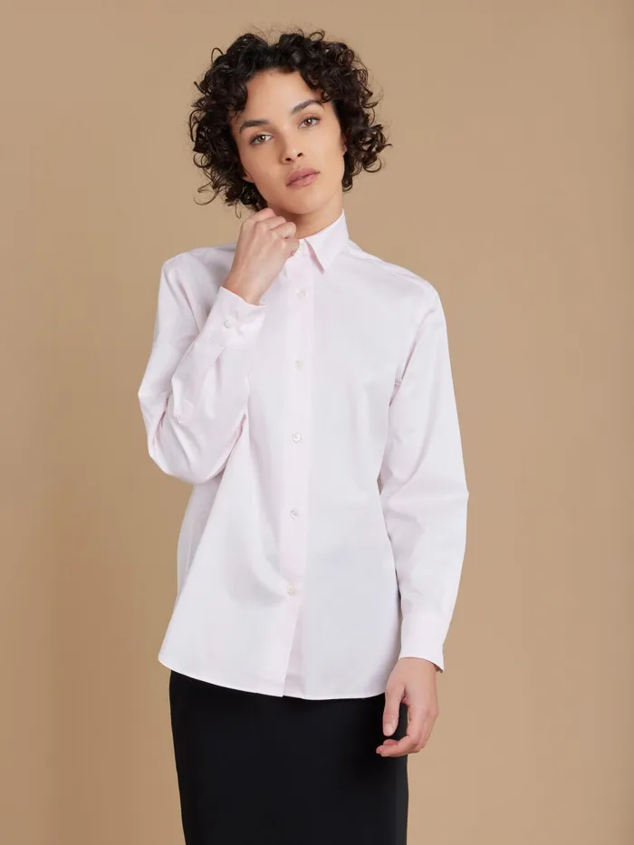 Women Agns B Tops and Shirts Pink Cotton Twill Saori Shirt