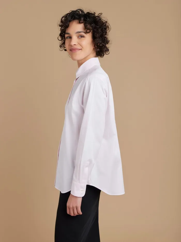 Women Agns B Tops and Shirts Pink Cotton Twill Saori Shirt