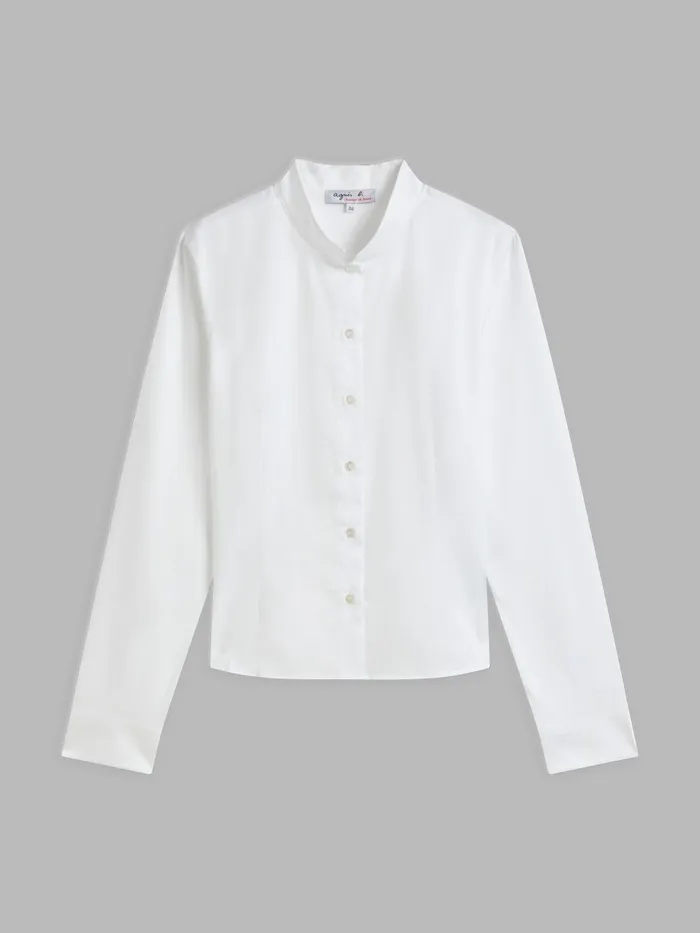 Women Agns B Tops and Shirts White Cotton Twill Shirt
