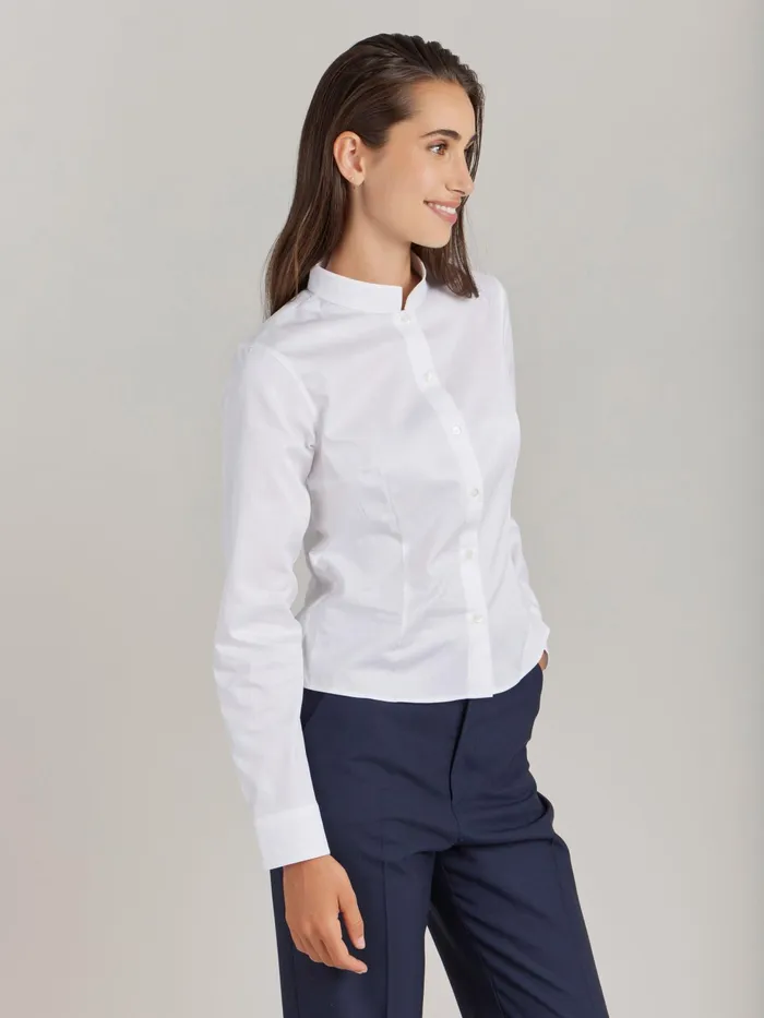 Women Agns B Tops and Shirts White Cotton Twill Shirt