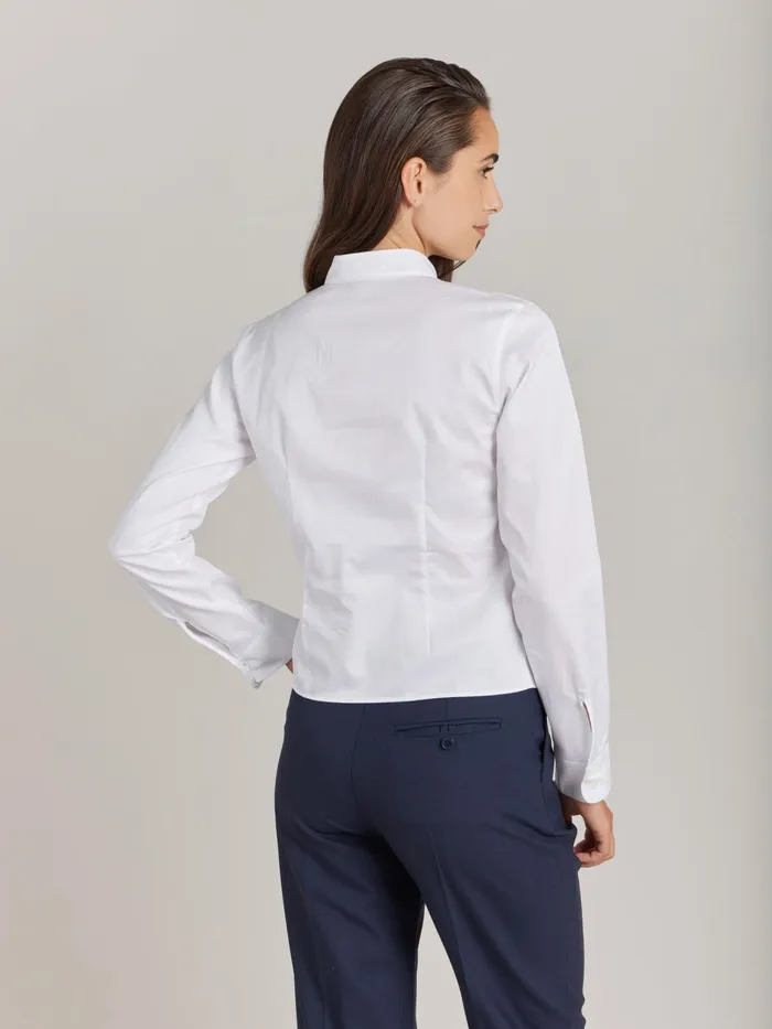 Women Agns B Tops and Shirts White Cotton Twill Shirt