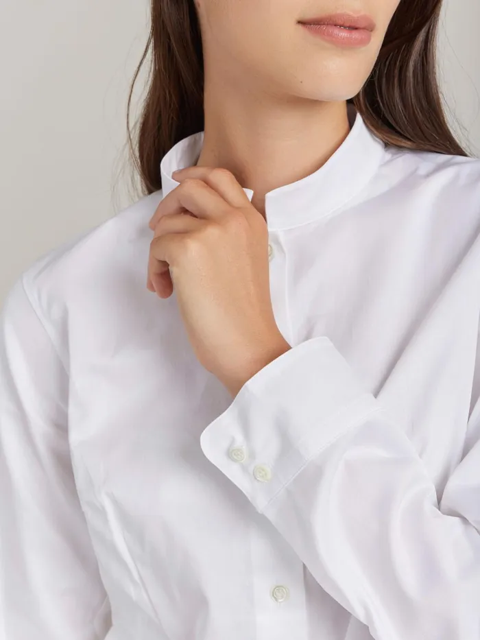 Women Agns B Tops and Shirts White Cotton Twill Shirt
