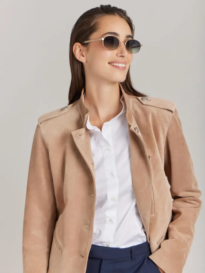 Women Agns B Tops and Shirts White Cotton Twill Shirt