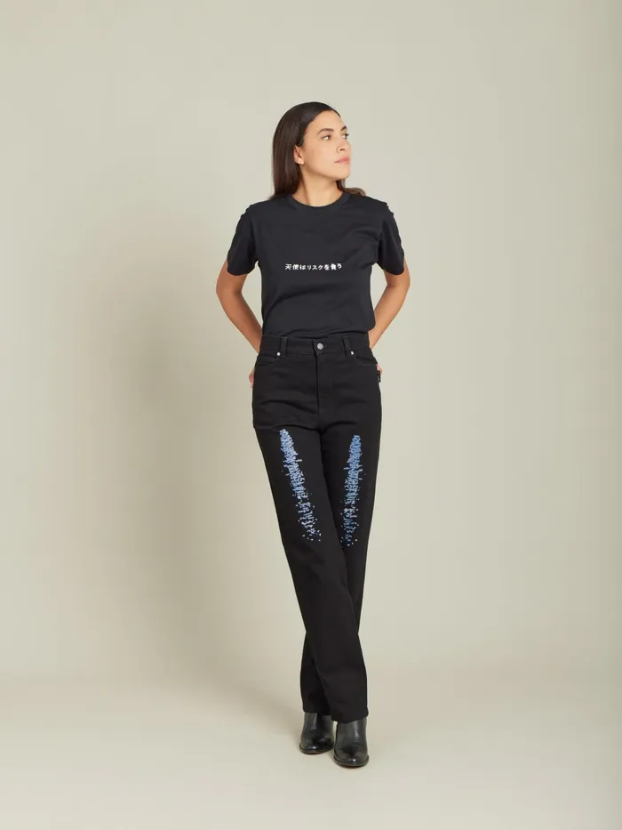 Women Agns B Trousers and Jeans Black Cotton Regular US Jeans 2