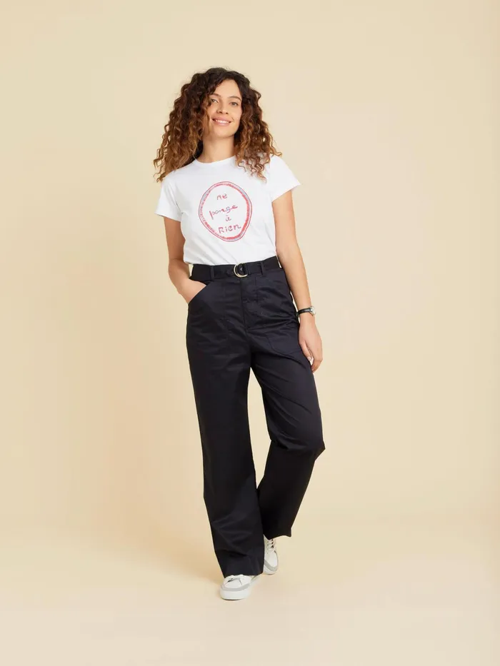 Women Agns B Trousers and Jeans Black Cotton Straight Work Trousers