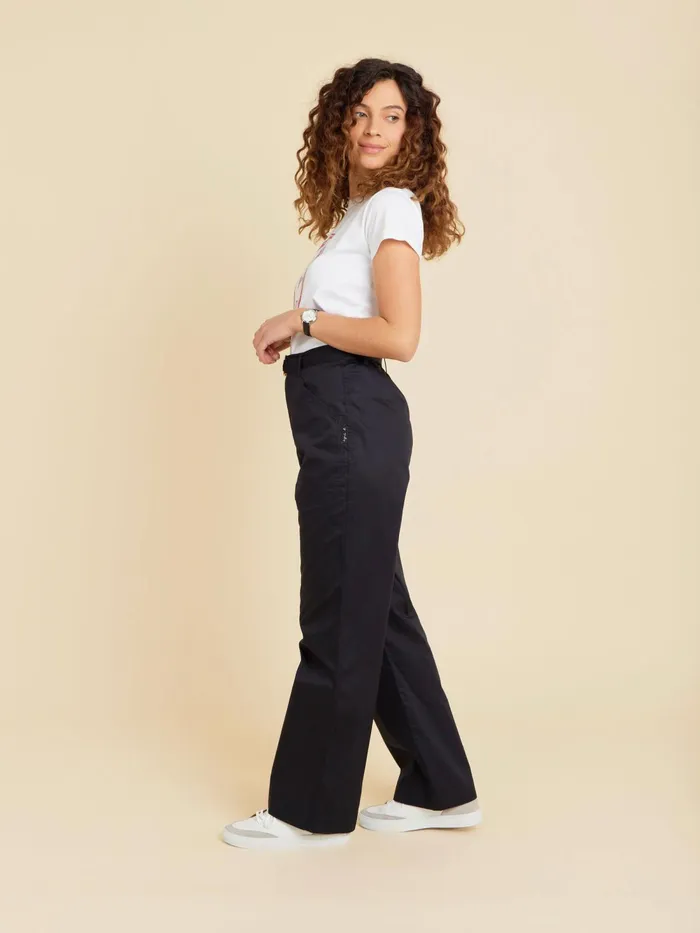 Women Agns B Trousers and Jeans Black Cotton Straight Work Trousers