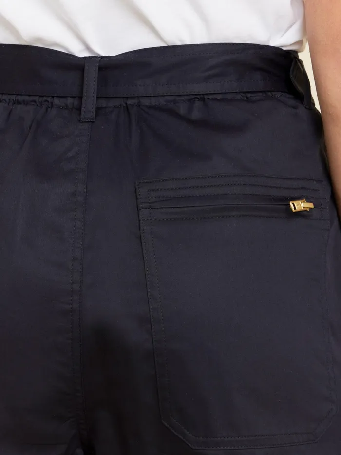 Women Agns B Trousers and Jeans Black Cotton Straight Work Trousers