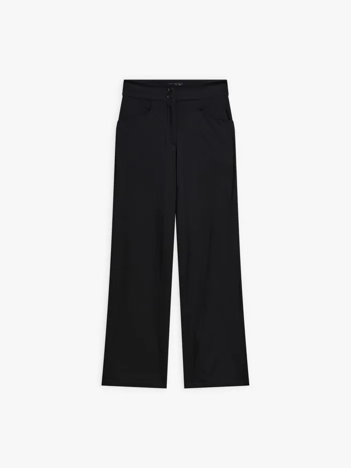 Women Agns B Trousers and Jeans Black Cotton Straight Yuca Trousers