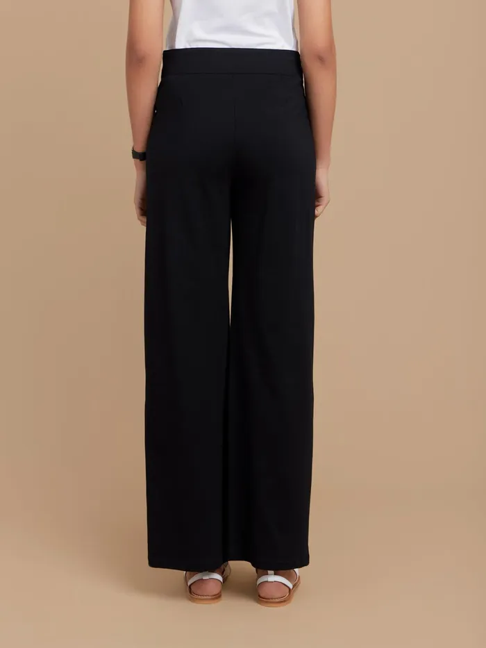 Women Agns B Trousers and Jeans Black Cotton Straight Yuca Trousers