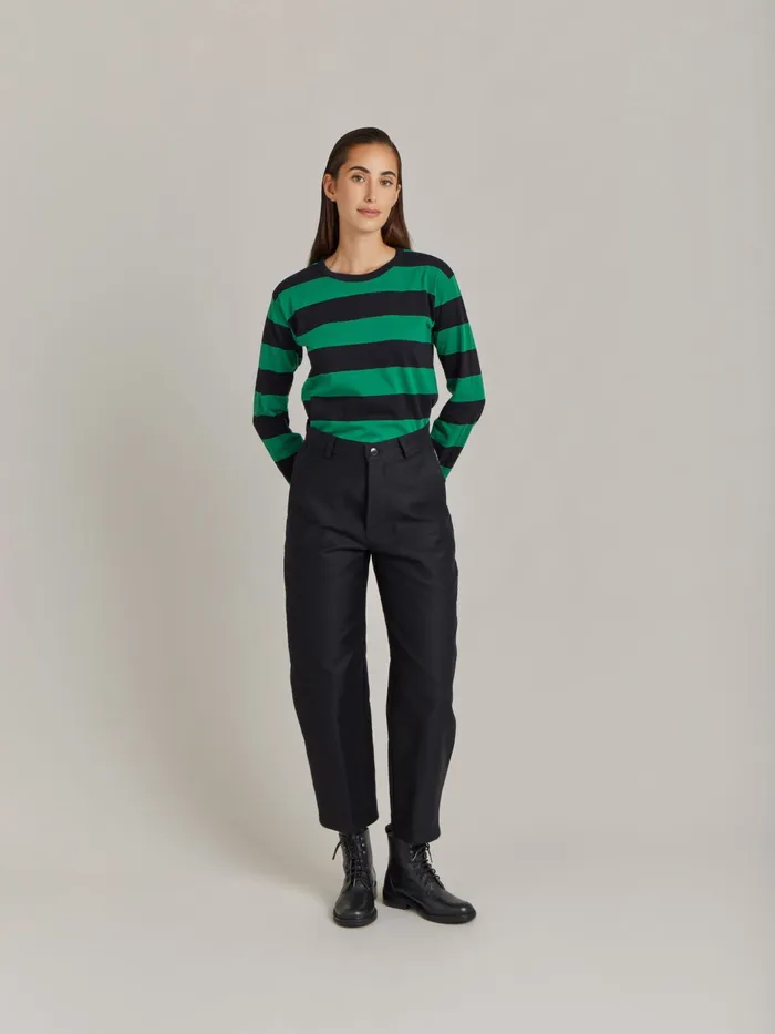 Women Agns B Trousers and Jeans Black Cotton Trousers X Dolmen