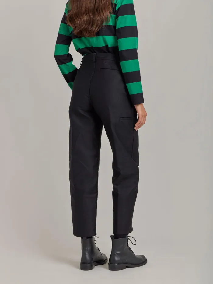 Women Agns B Trousers and Jeans Black Cotton Trousers X Dolmen