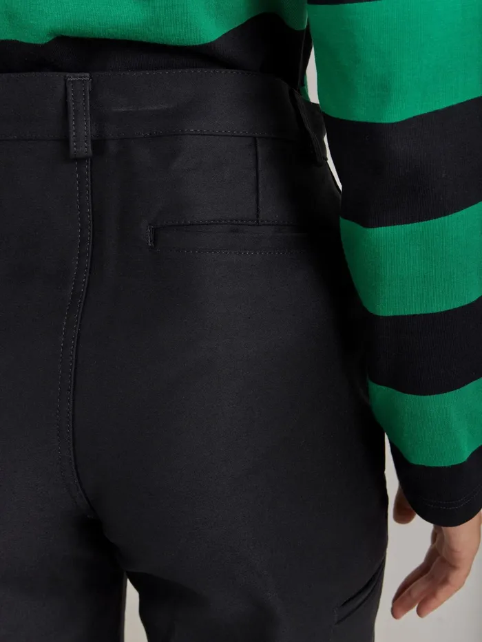 Women Agns B Trousers and Jeans Black Cotton Trousers X Dolmen