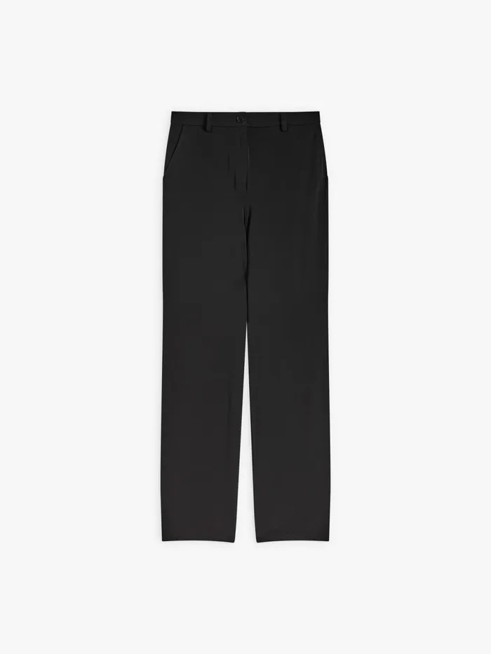 Women Agns B Trousers and Jeans Black Crpe Jersey Boy Trousers