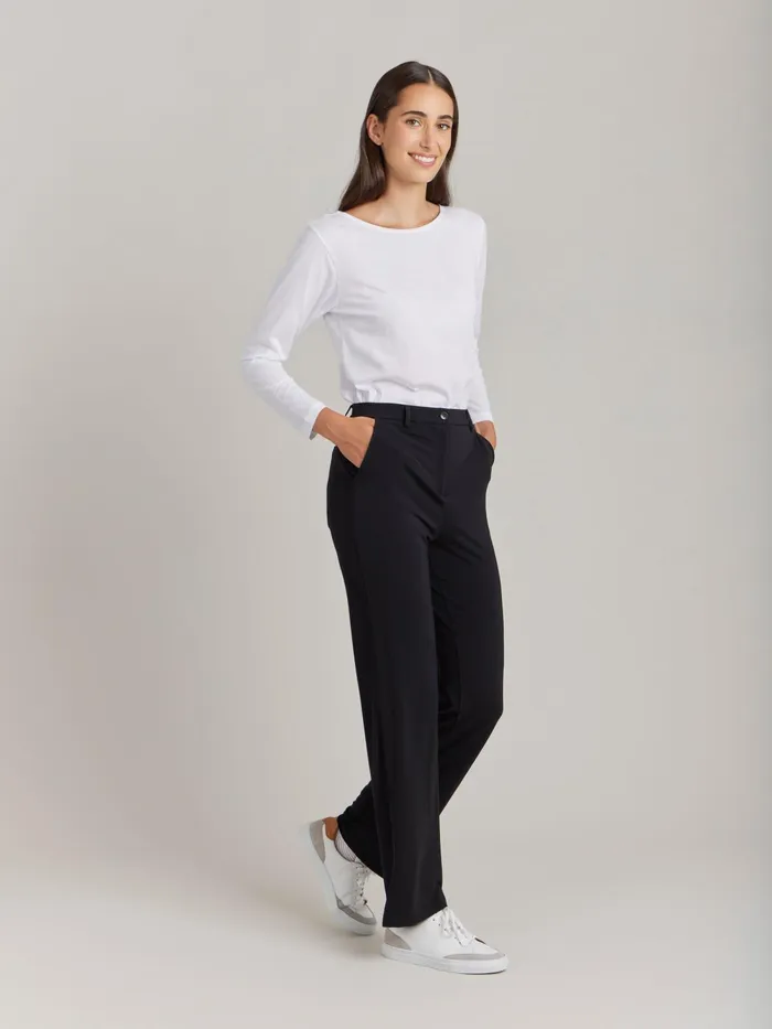 Women Agns B Trousers and Jeans Black Crpe Jersey Boy Trousers