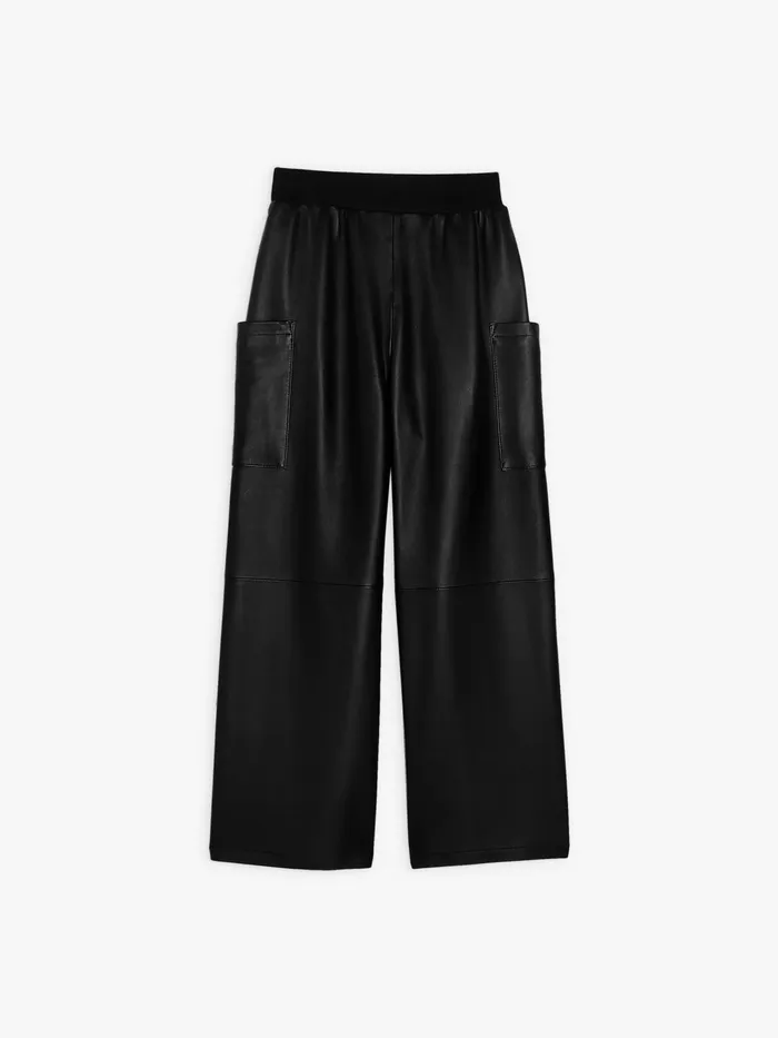 Women Agns B Trousers and Jeans Black Mathis Trousers In Leather