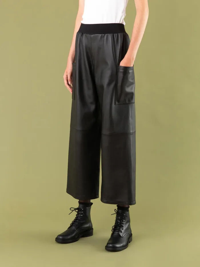 Women Agns B Trousers and Jeans Black Mathis Trousers In Leather