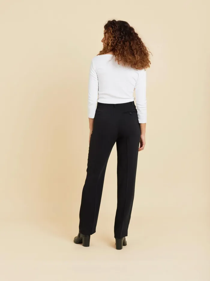 Women Agns B Trousers and Jeans Black Polyester Straight Ameline Trousers