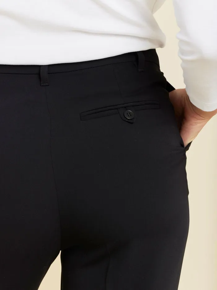 Women Agns B Trousers and Jeans Black Polyester Straight Ameline Trousers