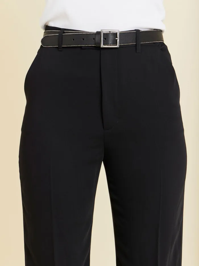 Women Agns B Trousers and Jeans Black Polyester Straight Ameline Trousers