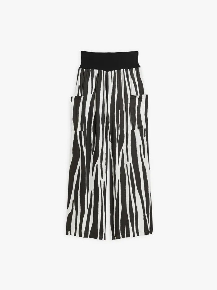 Women Agns B Trousers and Jeans Black Printed Viscose Short Matis Trousers