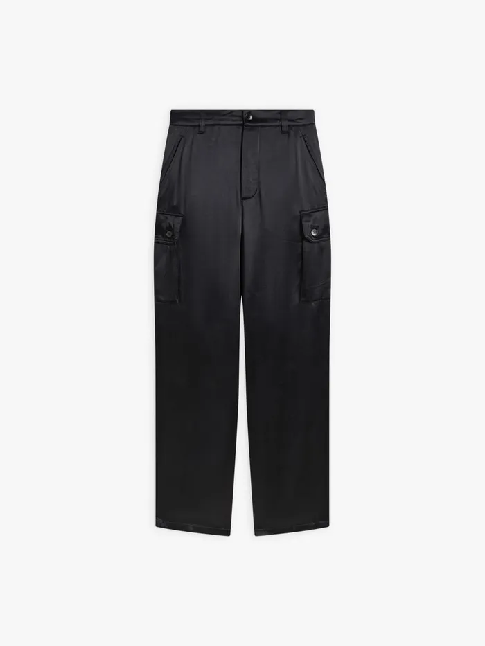 Women Agns B Trousers and Jeans Black Satin Combat Trousers