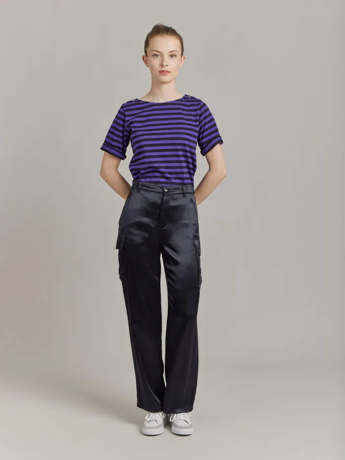 Women Agns B Trousers and Jeans Black Satin Combat Trousers